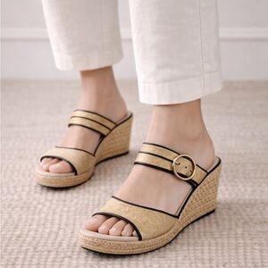 TARYN ROSE KATI WEDGE SLIDE OPEN TOE SANDAL SIZE 9